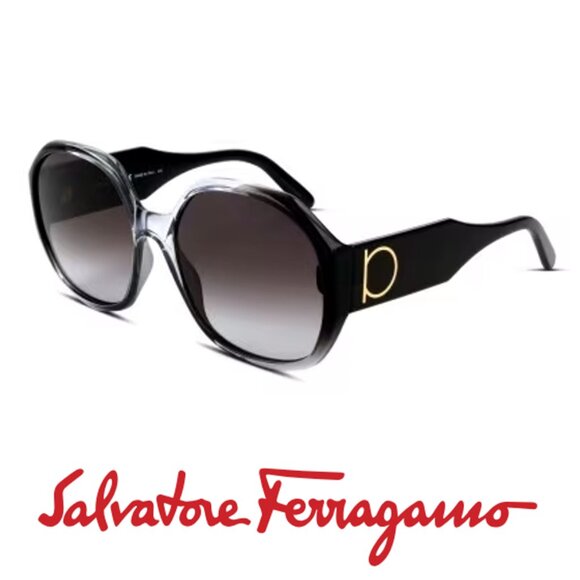 Salvatore Ferragamo Accessories - Salvatore Ferragamo Sunglasses Oversized Black Gradient Designer SF943SL